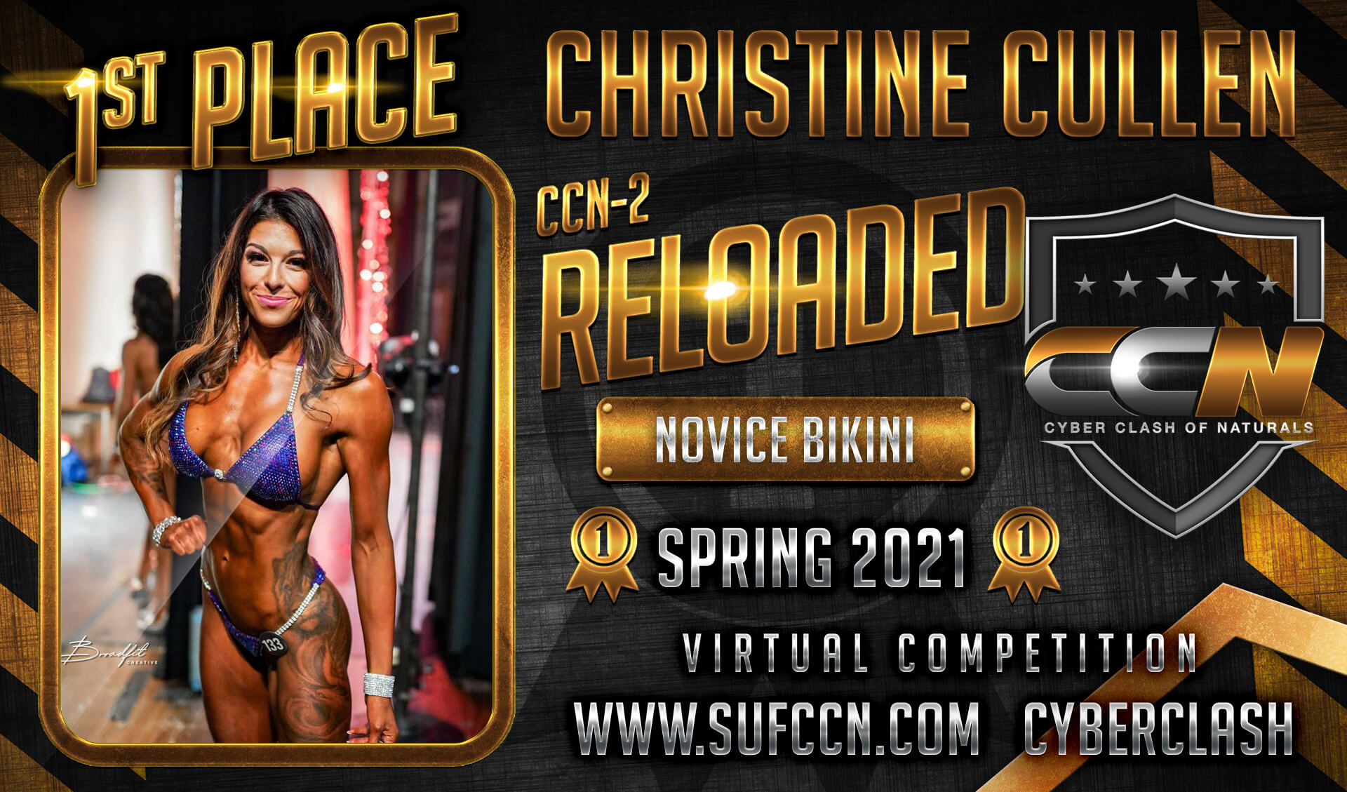 Christine-C-1st-place-banner-NOVICE-Bikini